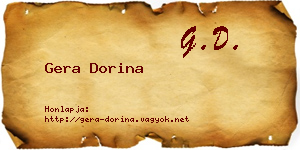 Gera Dorina névjegykártya